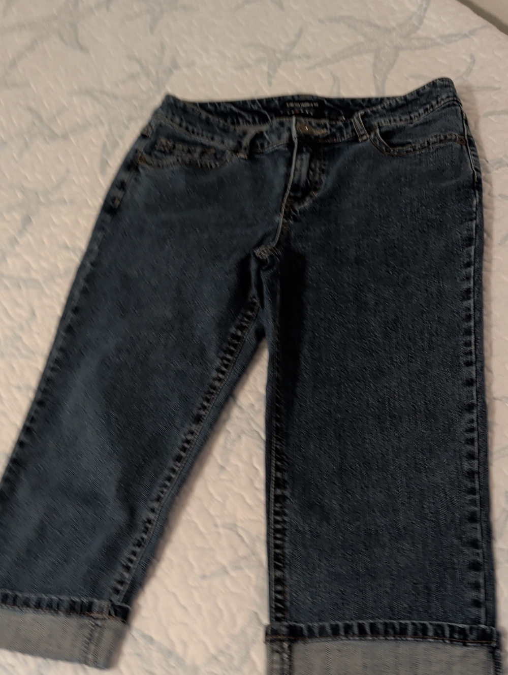 Axcess Dark Blue Cropped Straight-Leg Capris